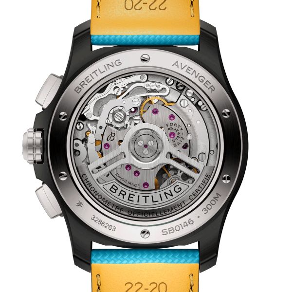 Breitling Avenger B01 Chronograph Night Mission watch turquoise 44 mm SB0146101L1X1