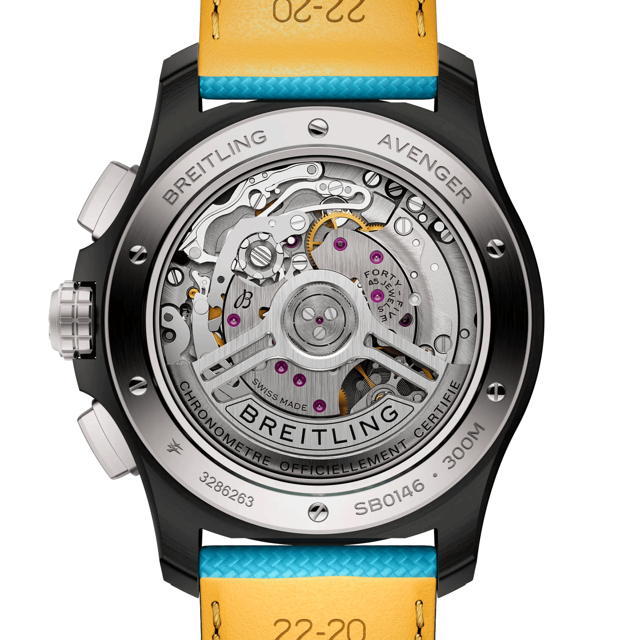 Breitling Avenger B01 Chronograph Night Mission watch turquoise 44 mm SB0146101L1X1