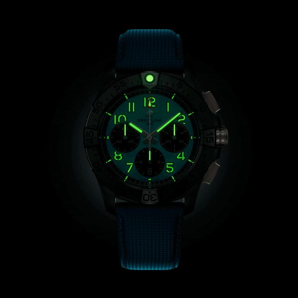 Breitling Avenger B01 Chronograph Night Mission watch turquoise 44 mm SB0146101L1X1