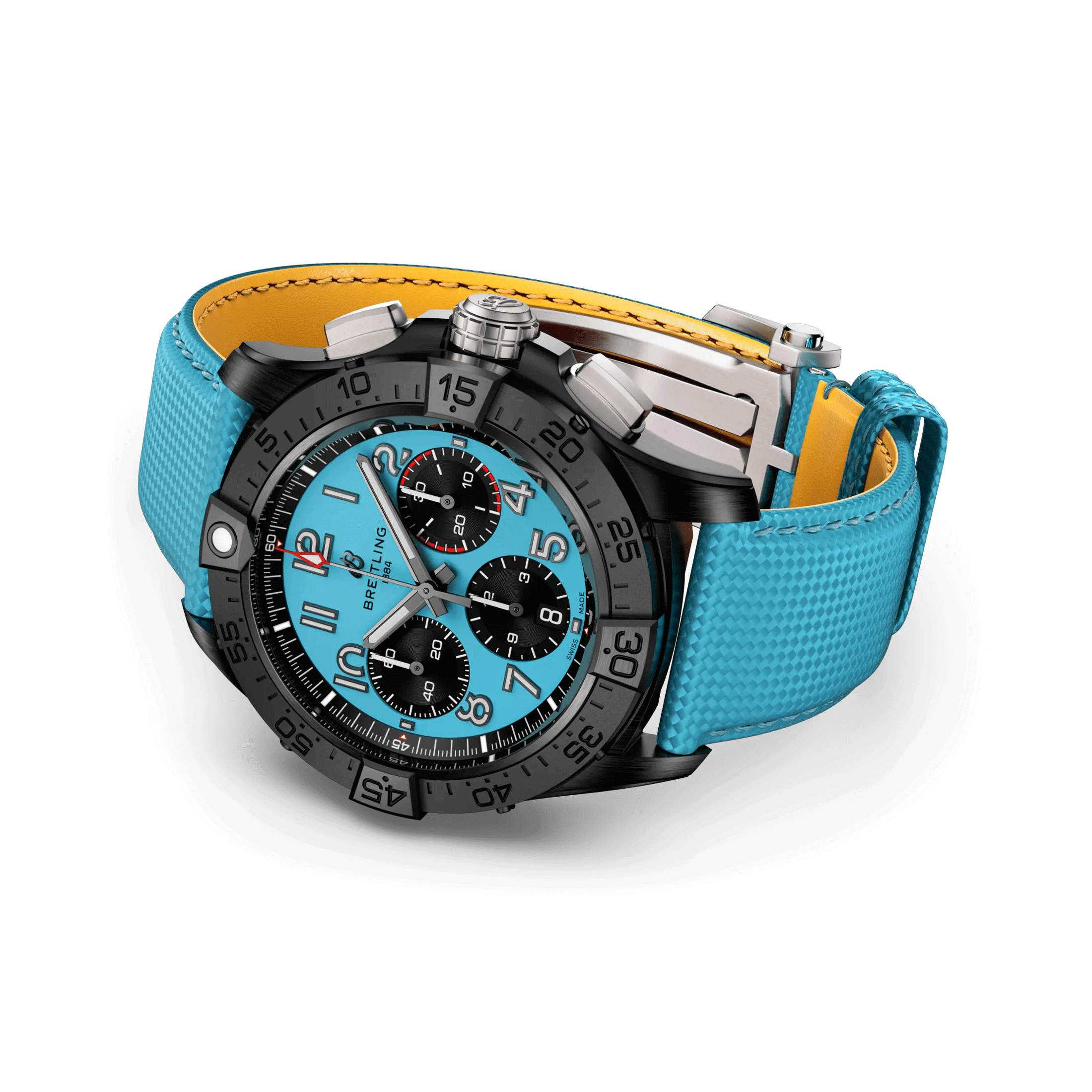 Breitling Avenger B01 Chronograph Night Mission watch turquoise 44 mm SB0146101L1X1