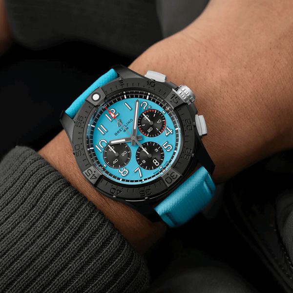 Breitling Avenger B01 Chronograph Night Mission watch turquoise 44 mm SB0146101L1X1