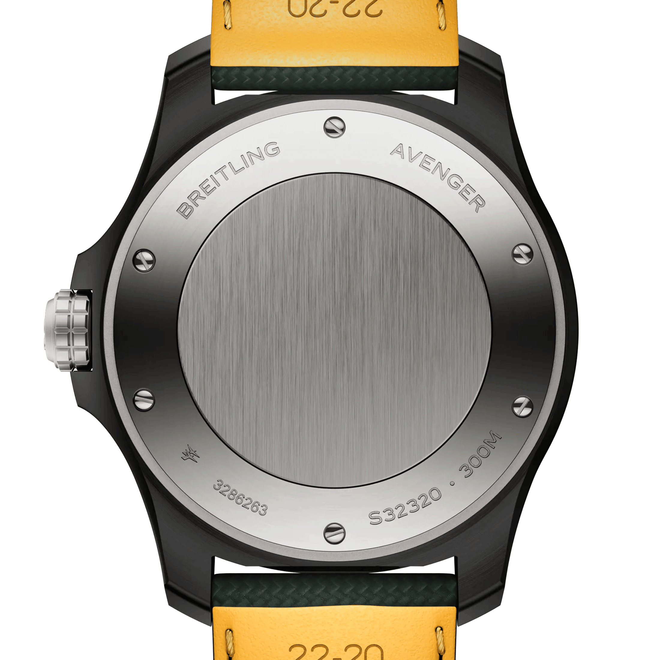 Montre Breitling Avenger GMT Night Mission automatique cadran carbone bracelet cuir vert 44 mm S32320101B1X1