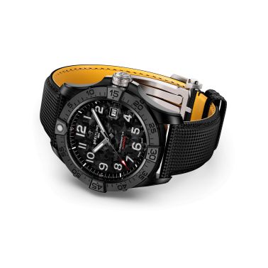 Breitling Avenger Night Mission automatic watch carbon dial anthracite leather strap 42 mm S17328101B1X1