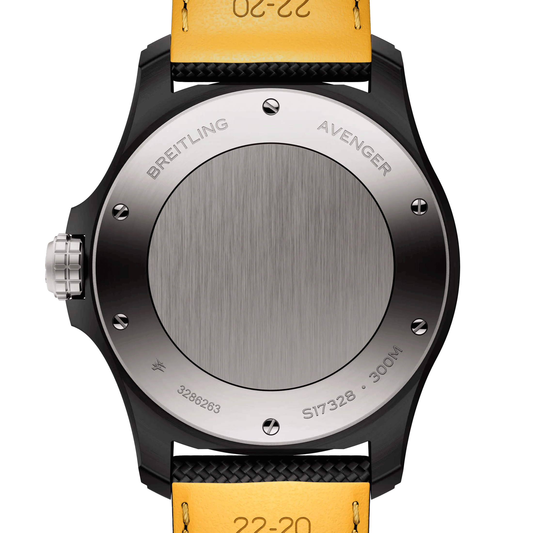 Breitling Avenger Night Mission automatic watch carbon dial anthracite leather strap 42 mm S17328101B1X1