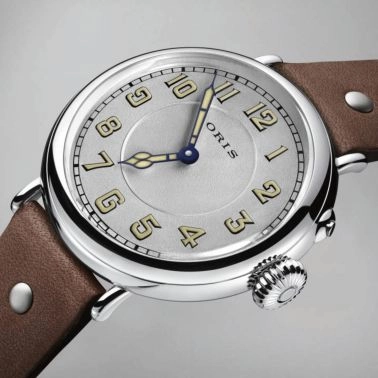 Montre Oris Big Crown 1917 Limited Edition automatique cadran argenté bracelet cuir 40 mm