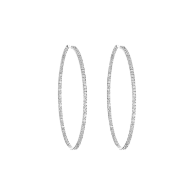 Créoles Messika New Gatsby M en or blanc et diamants