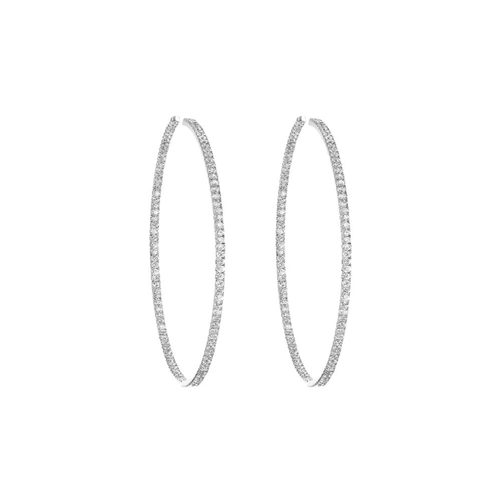 Créoles Messika New Gatsby M en or blanc et diamants