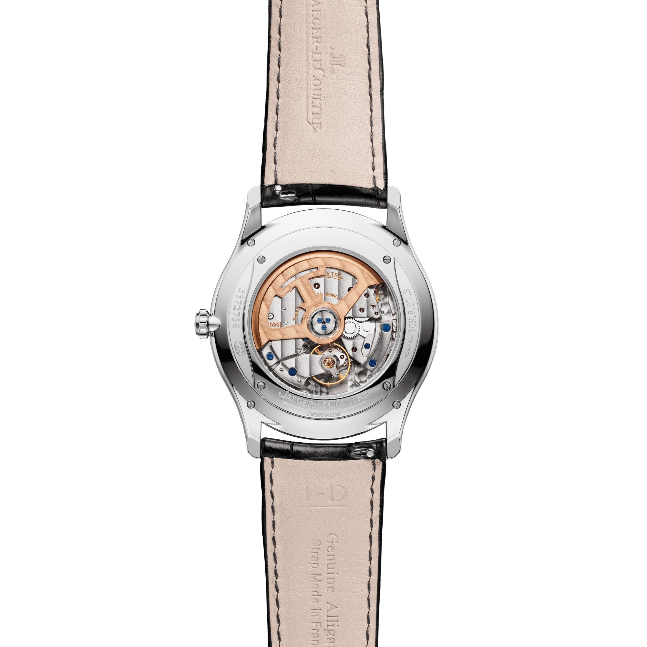 Jaeger-LeCoultre Master Ultra Thin Date automatic blue dial alligator leather strap 39 mm