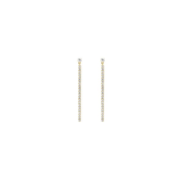 Boucles d’oreilles Messika Gatsby pendantes en or jaune et diamants