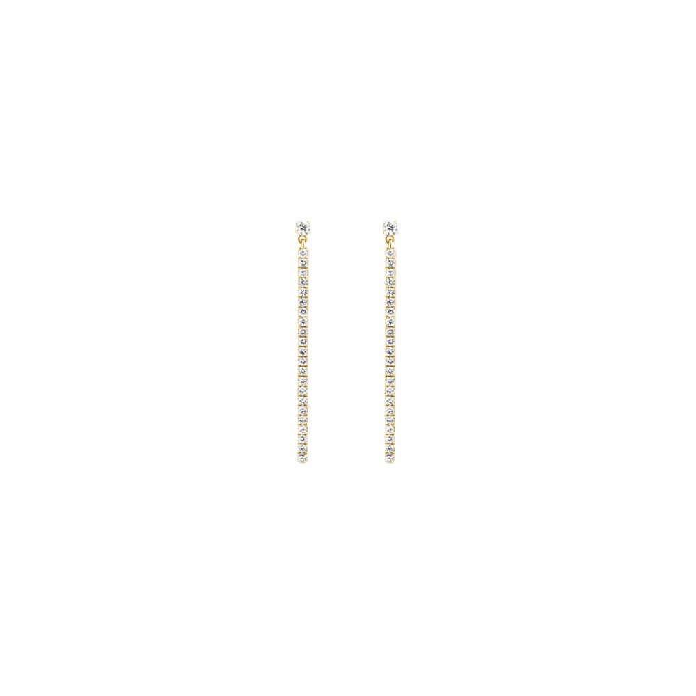 Boucles d’oreilles Messika Gatsby pendantes en or jaune et diamants