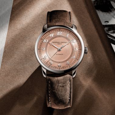 Frederique Constant Classics Premiere "Europe Edition" Automatic salmon dial leather strap 38,5 mm