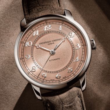 Frederique Constant Classics Premiere "Europe Edition" Automatic salmon dial leather strap 38,5 mm