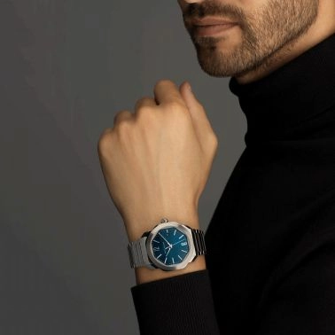 Bulgari Octo Roma automatic watch blue dial steel bracelet 41 mm 102856