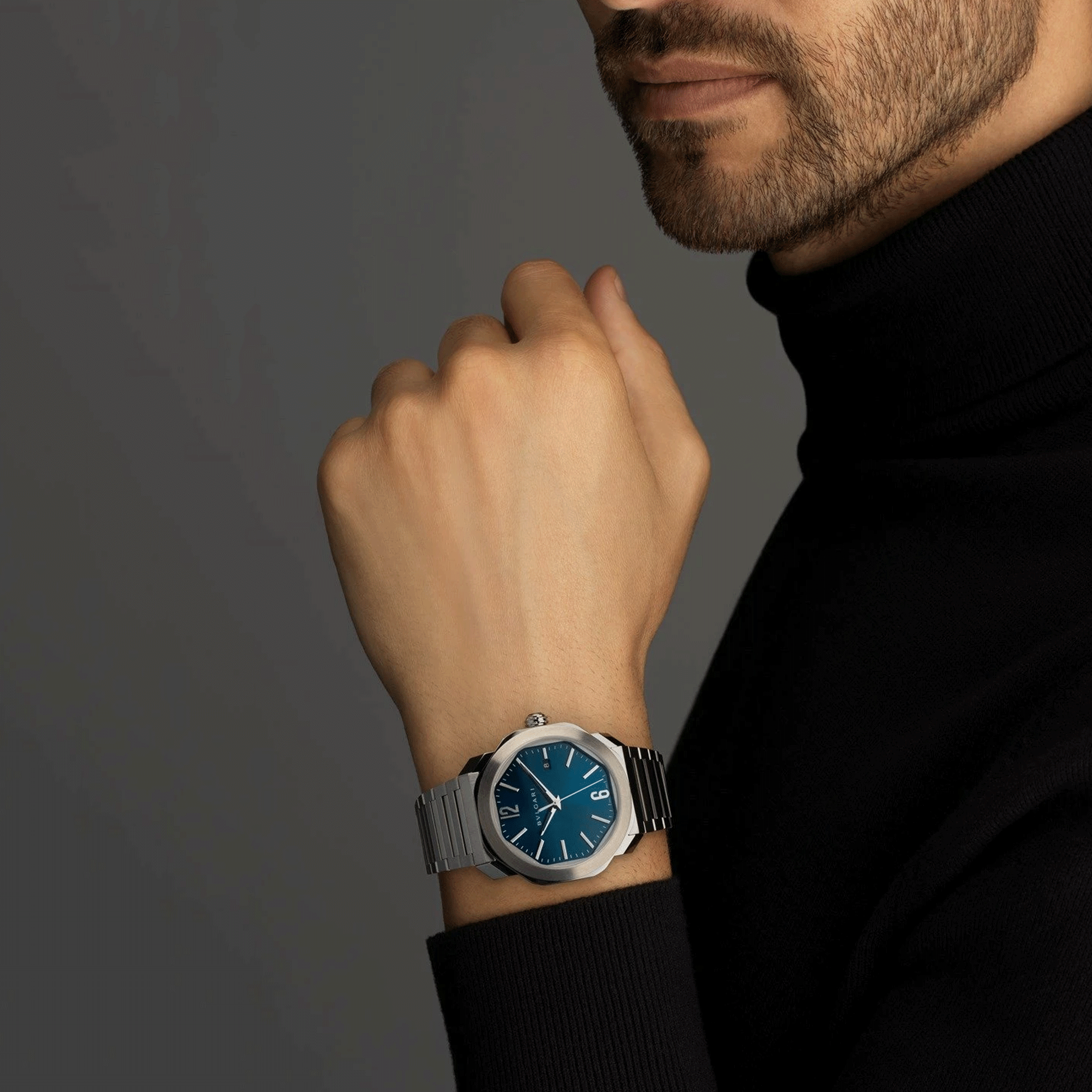 Bulgari Octo Roma automatic watch blue dial steel bracelet 41 mm 102856