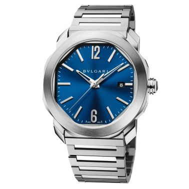 Bulgari Octo Roma automatic watch blue dial steel bracelet 41 mm 102856