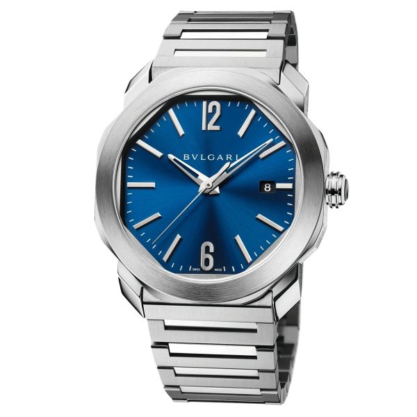 Bulgari Octo Roma automatic watch blue dial steel bracelet 41 mm 102856