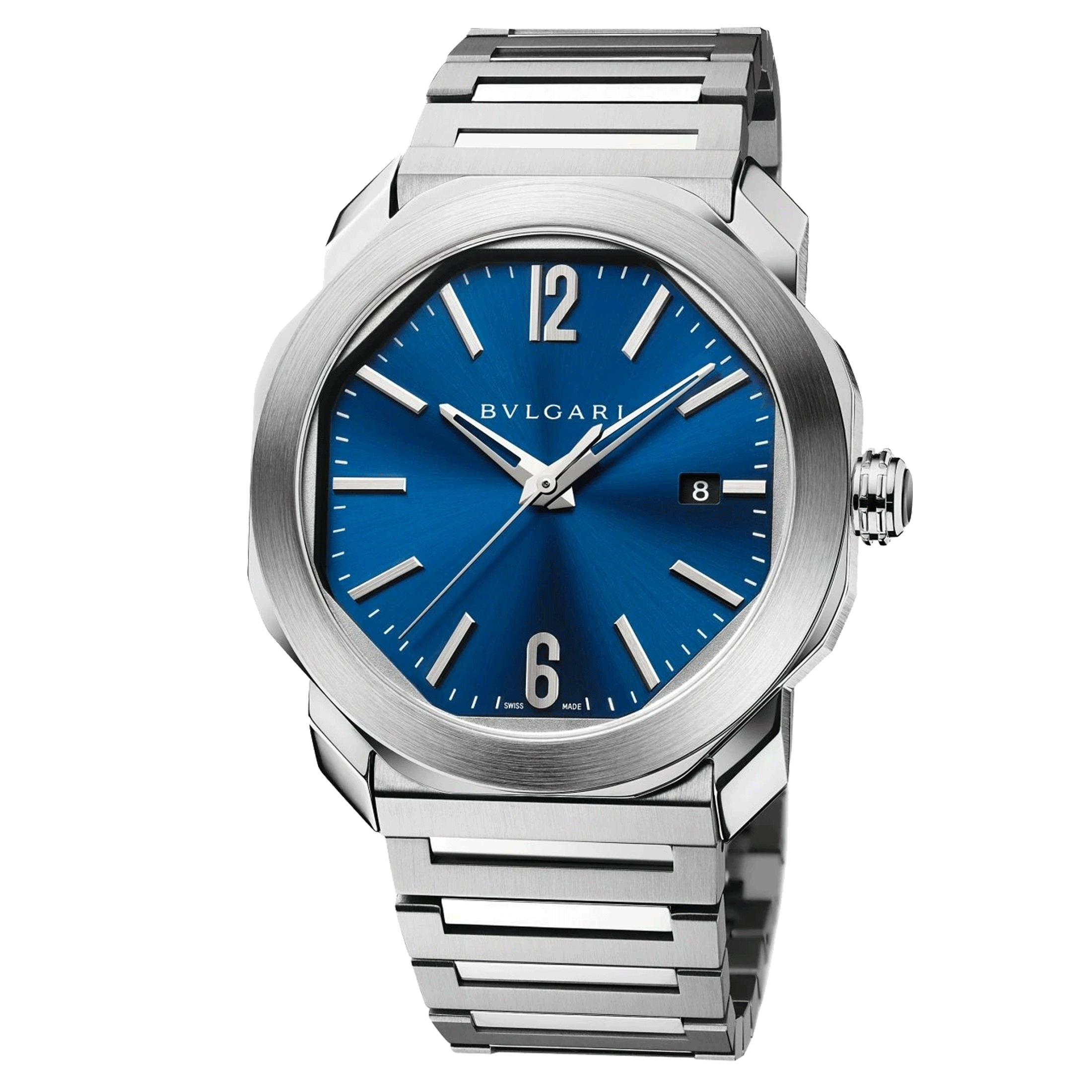 Bulgari Octo Roma automatic watch blue dial steel bracelet 41 mm 102856