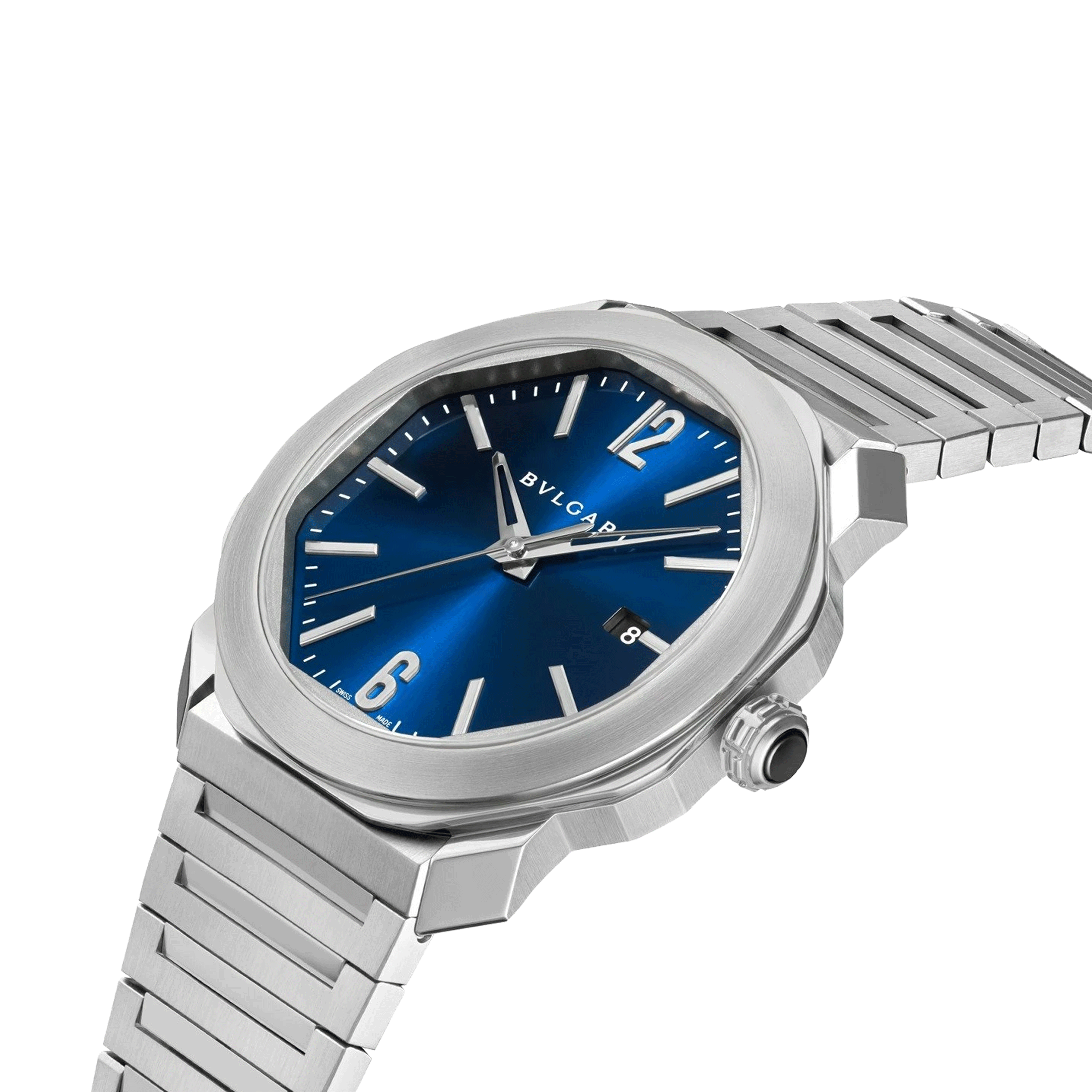 Bulgari Octo Roma automatic watch blue dial steel bracelet 41 mm 102856