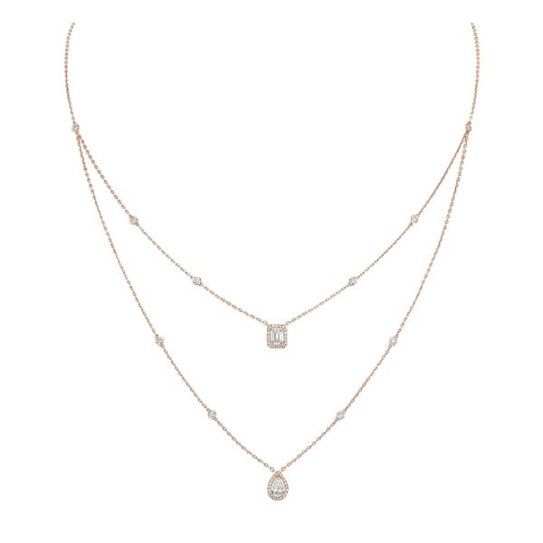 Collier Messika My Twin 2 rangs en or rose et diamants