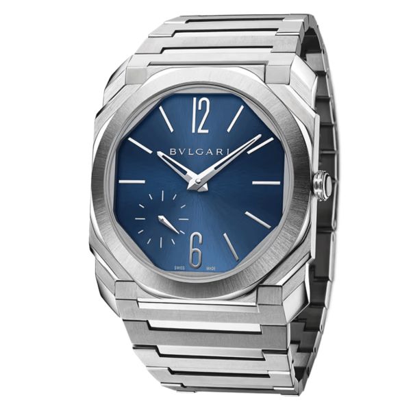 Bulgari Octo Finissimo automatic watch blue dial stainless steel bracelet 40 mm 103431