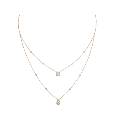 Collier Messika My Twin 2 rangs en or rose et diamants