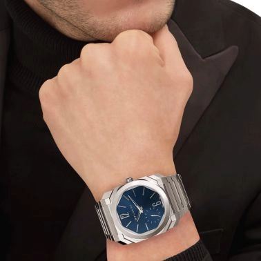 Bulgari Octo Finissimo automatic watch blue dial stainless steel bracelet 40 mm 103431