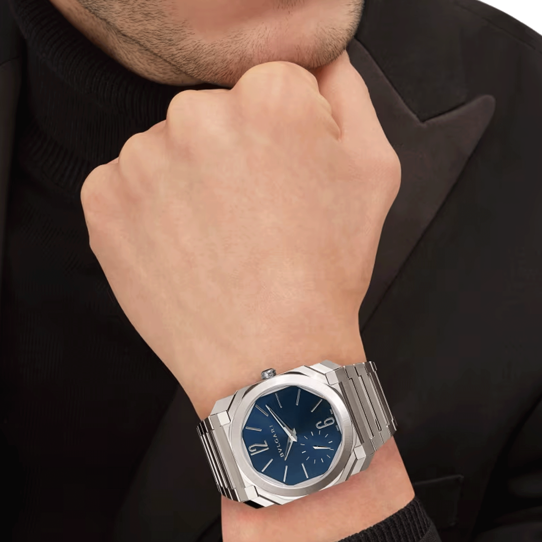 Bulgari Octo Finissimo automatic watch blue dial stainless steel bracelet 40 mm 103431