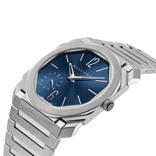 Bulgari Octo Finissimo automatic watch blue dial stainless steel bracelet 40 mm 103431