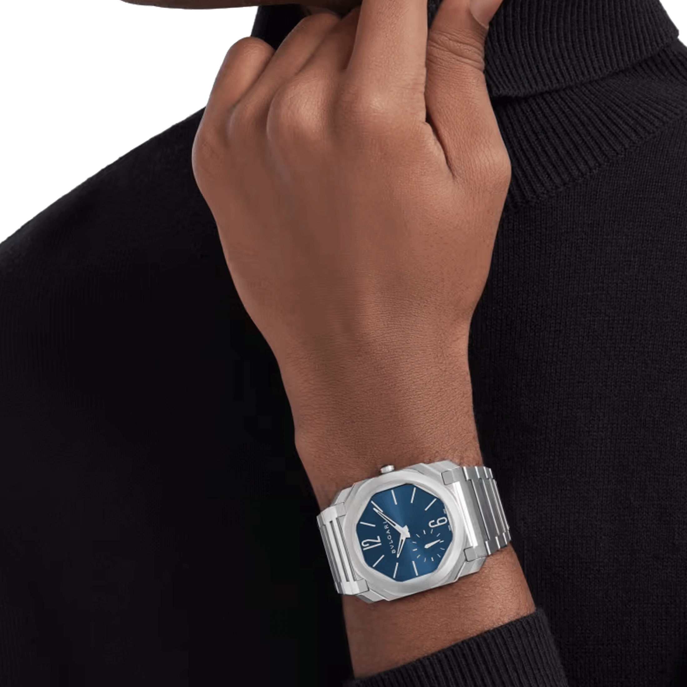 Bulgari Octo Finissimo automatic watch blue dial stainless steel bracelet 40 mm 103431