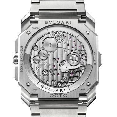 Montre Bulgari Octo Finissimo Chronographe GMT automatique cadran bleu bracelet acier 43 mm 103467