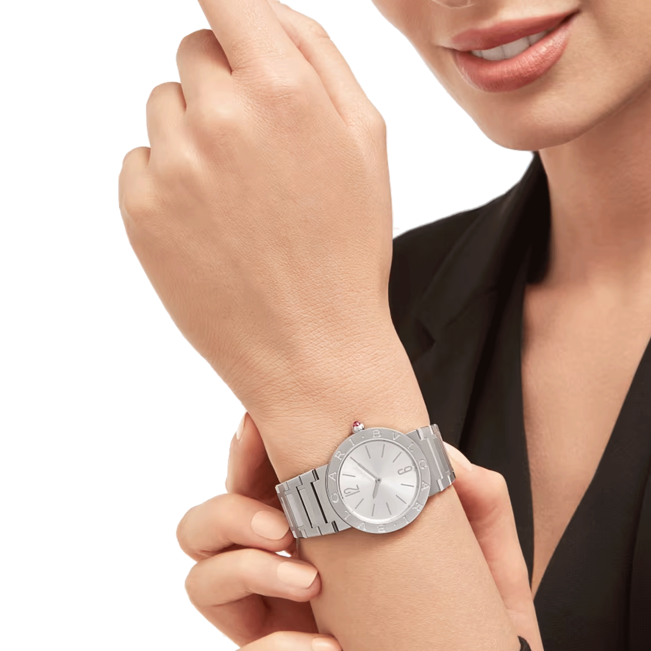 Montre Bulgari Bvlgari Bvlgari Lady quartz cadran argenté bracelet acier 33 mm 103575