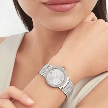 Montre Bulgari Bvlgari Bvlgari Lady quartz cadran argenté bracelet acier 33 mm 103575
