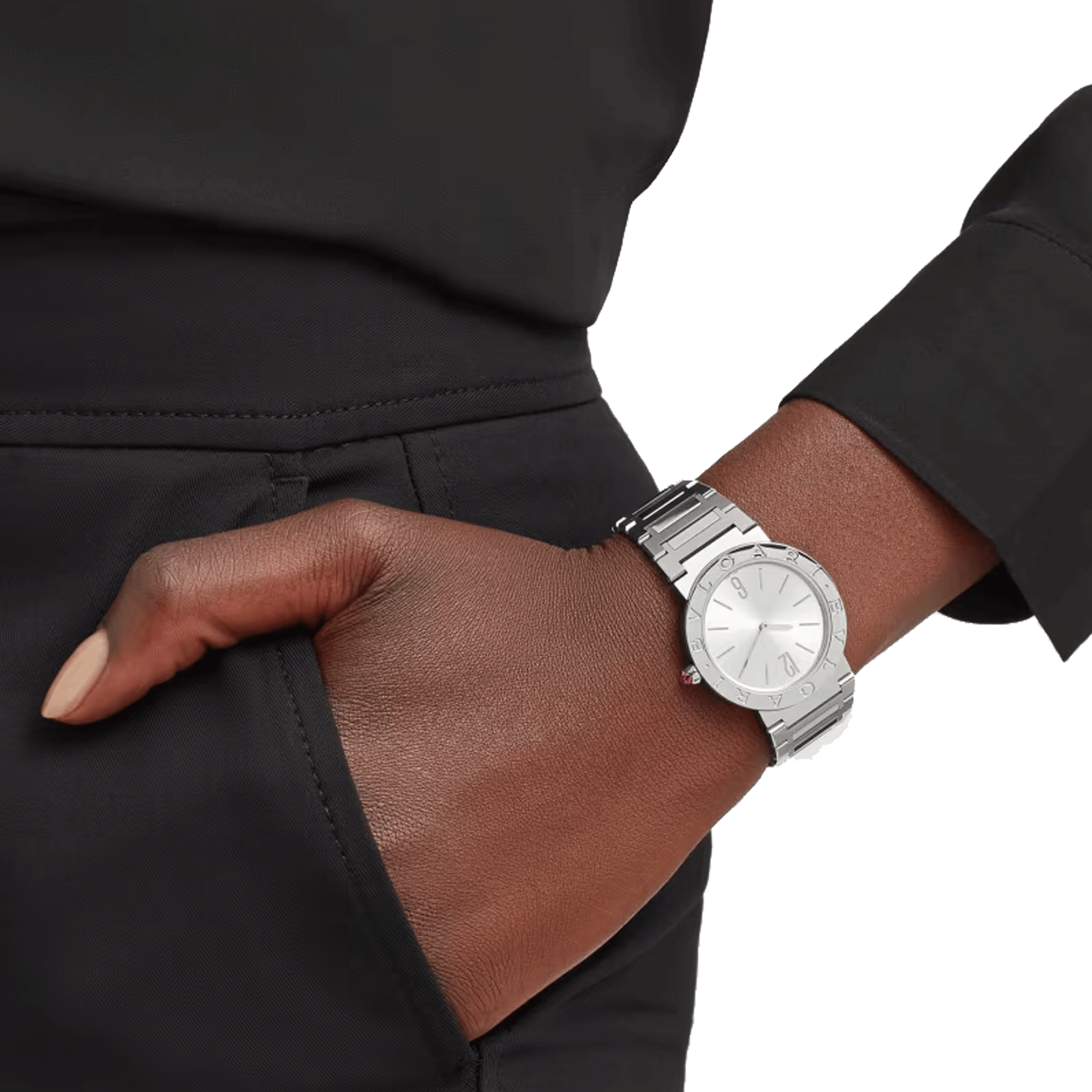 Montre Bulgari Bvlgari Bvlgari Lady quartz cadran argenté bracelet acier 33 mm 103575