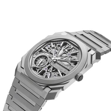 Bulgari Octo Finissimo mechanical watch skeleton dial titanium bracelet 40 mm 103610