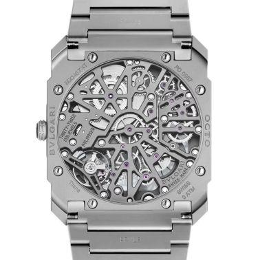 Bulgari Octo Finissimo mechanical watch skeleton dial titanium bracelet 40 mm 103610