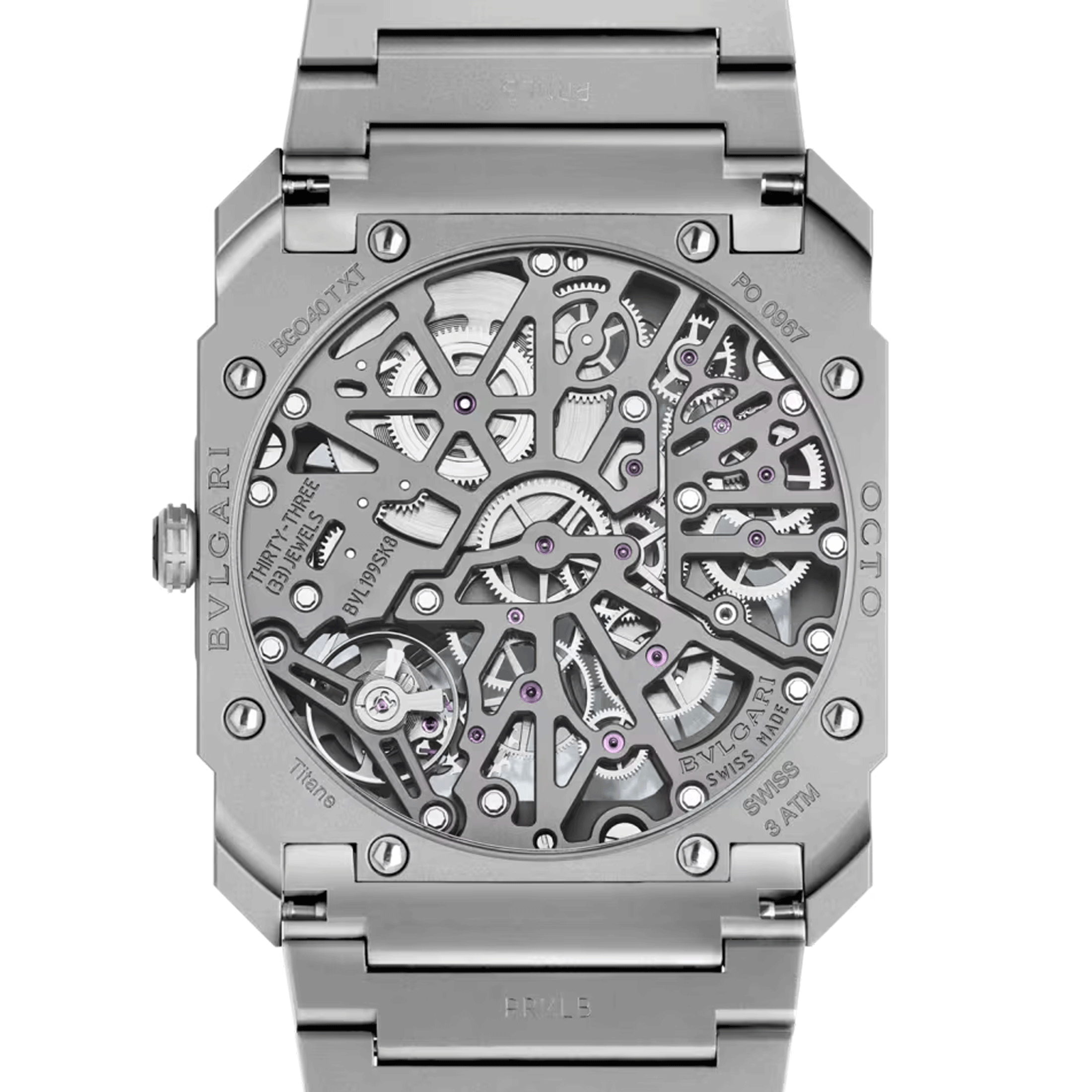 Montre Bulgari Octo Finissimo mécanique cadran squelette bracelet titane 40 mm 103610