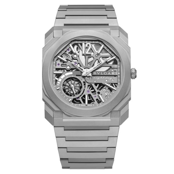 Bulgari Octo Finissimo mechanical watch skeleton dial titanium bracelet 40 mm 103610