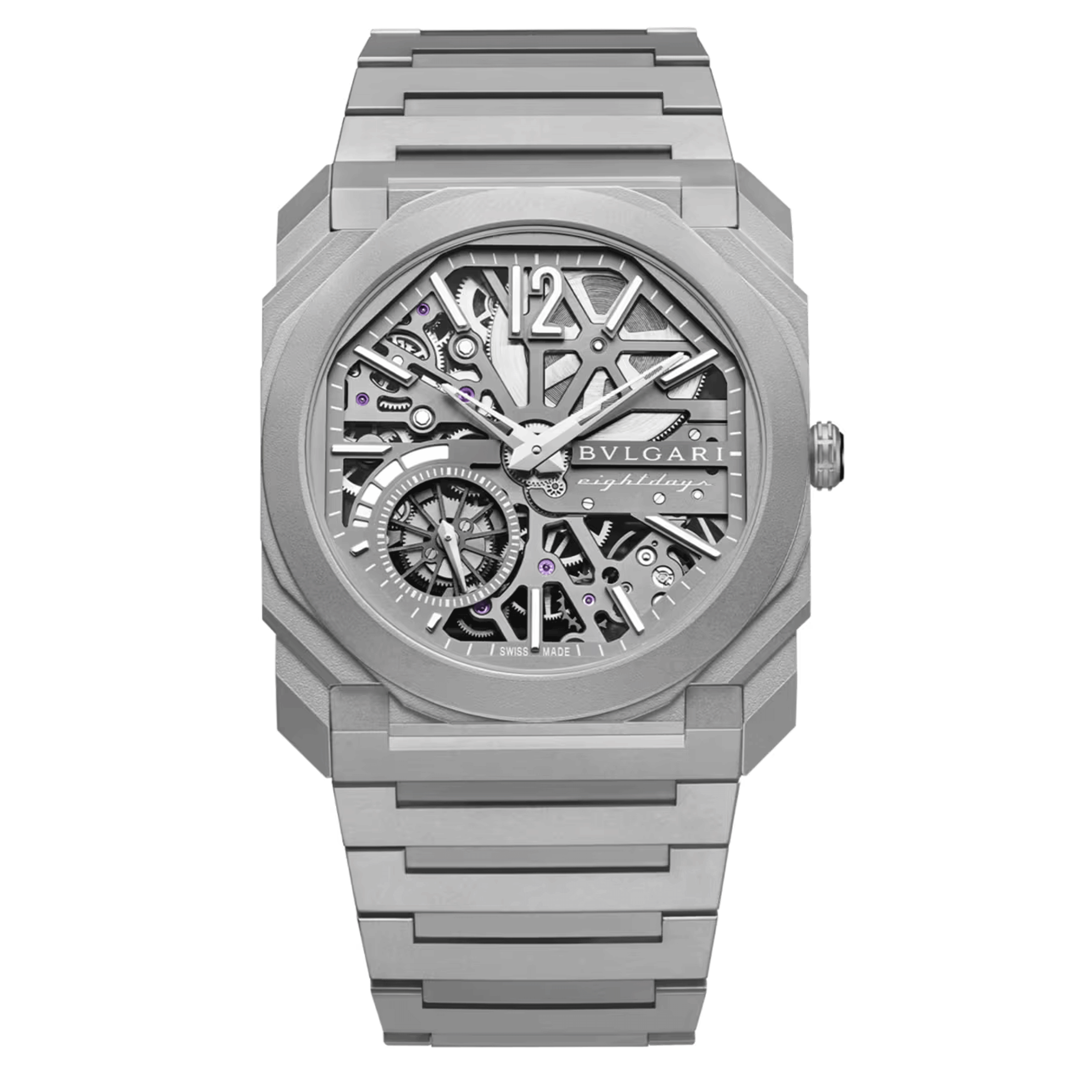 Montre Bulgari Octo Finissimo mécanique cadran squelette bracelet titane 40 mm 103610