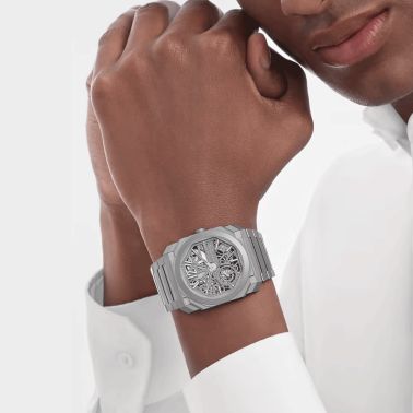 Bulgari Octo Finissimo mechanical watch skeleton dial titanium bracelet 40 mm 103610