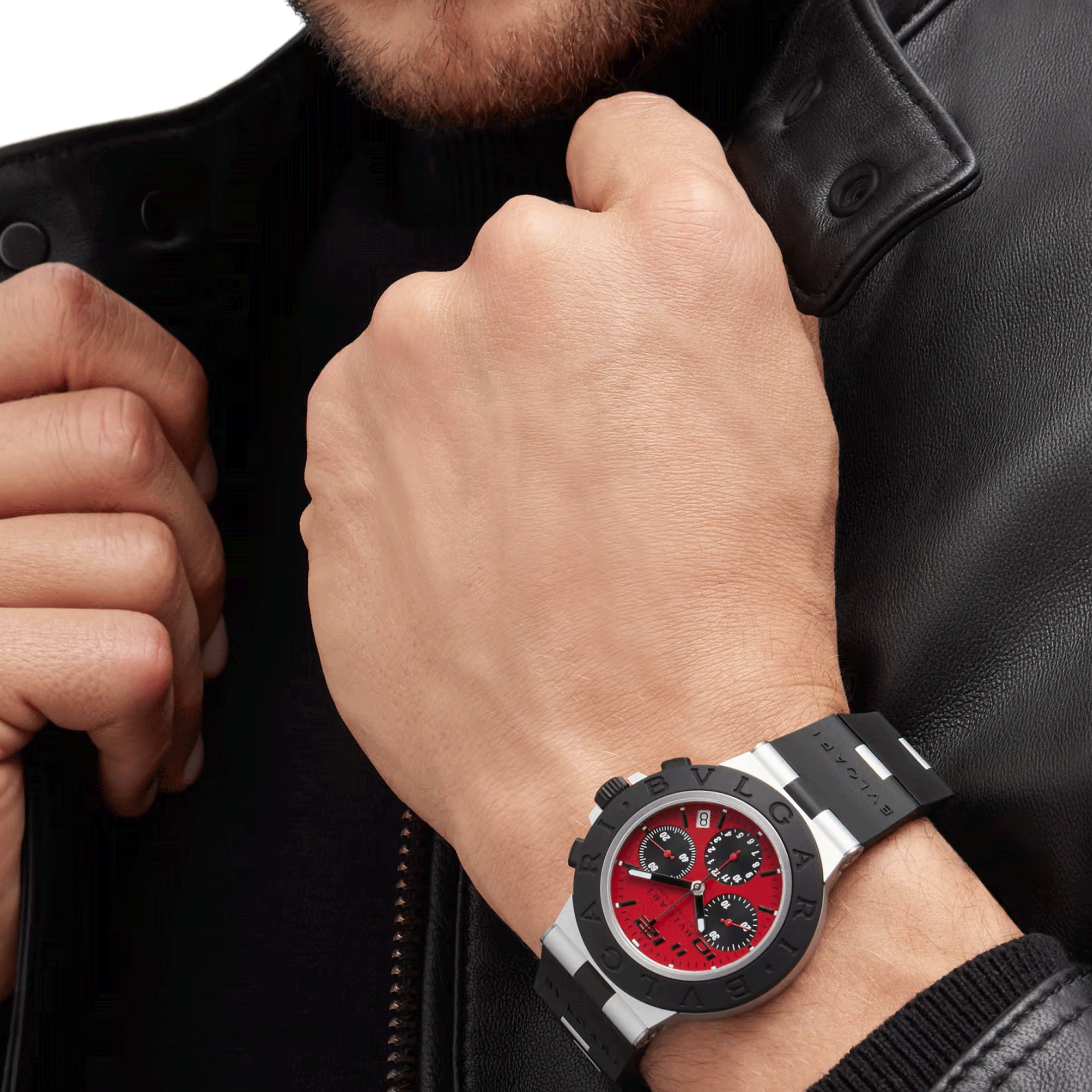 Montre Bulgari Bvlgari Aluminium Ducati automatique cadran rouge bracelet caoutchouc noir 40 mm 103701