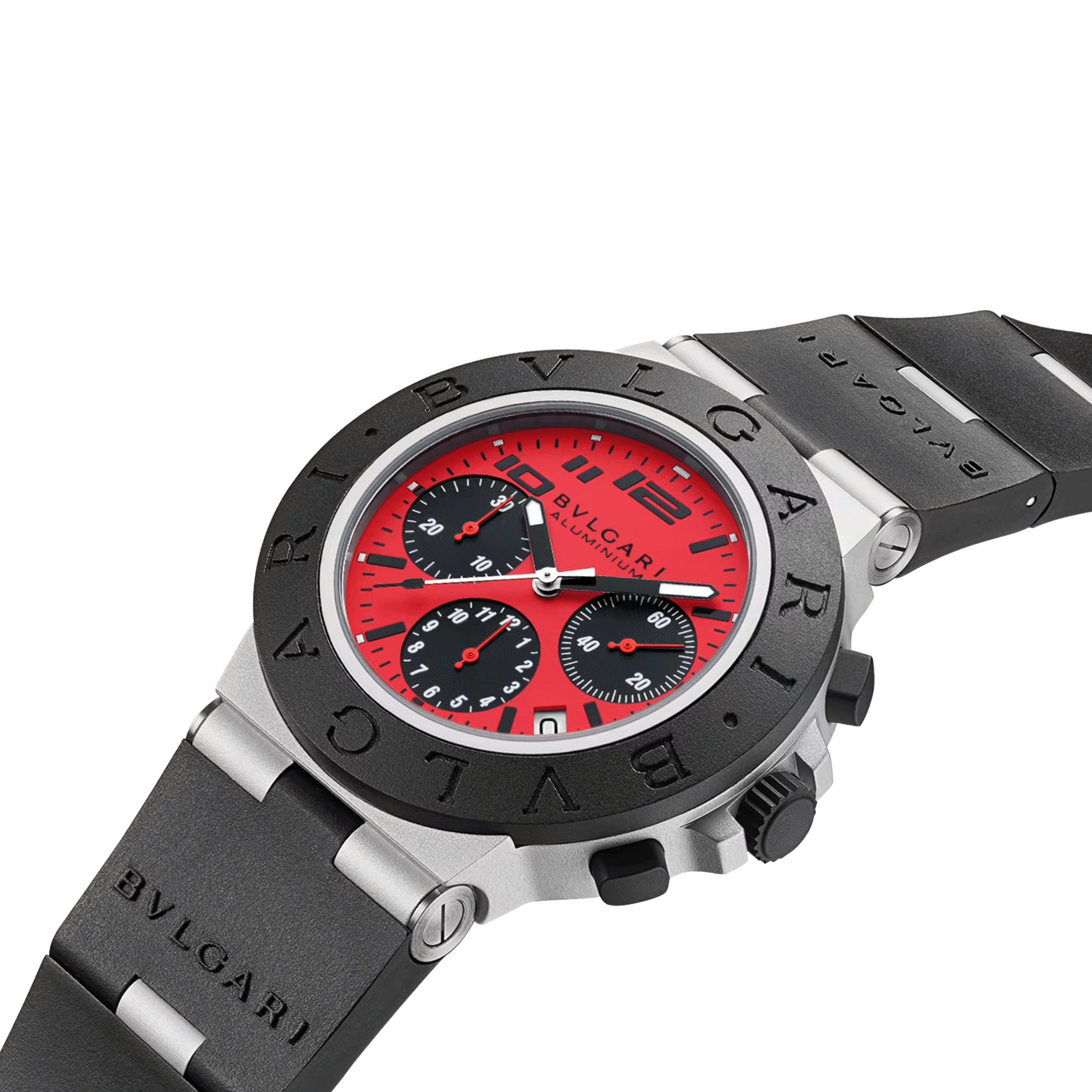 Montre Bulgari Bvlgari Aluminium Ducati automatique cadran rouge bracelet caoutchouc noir 40 mm 103701