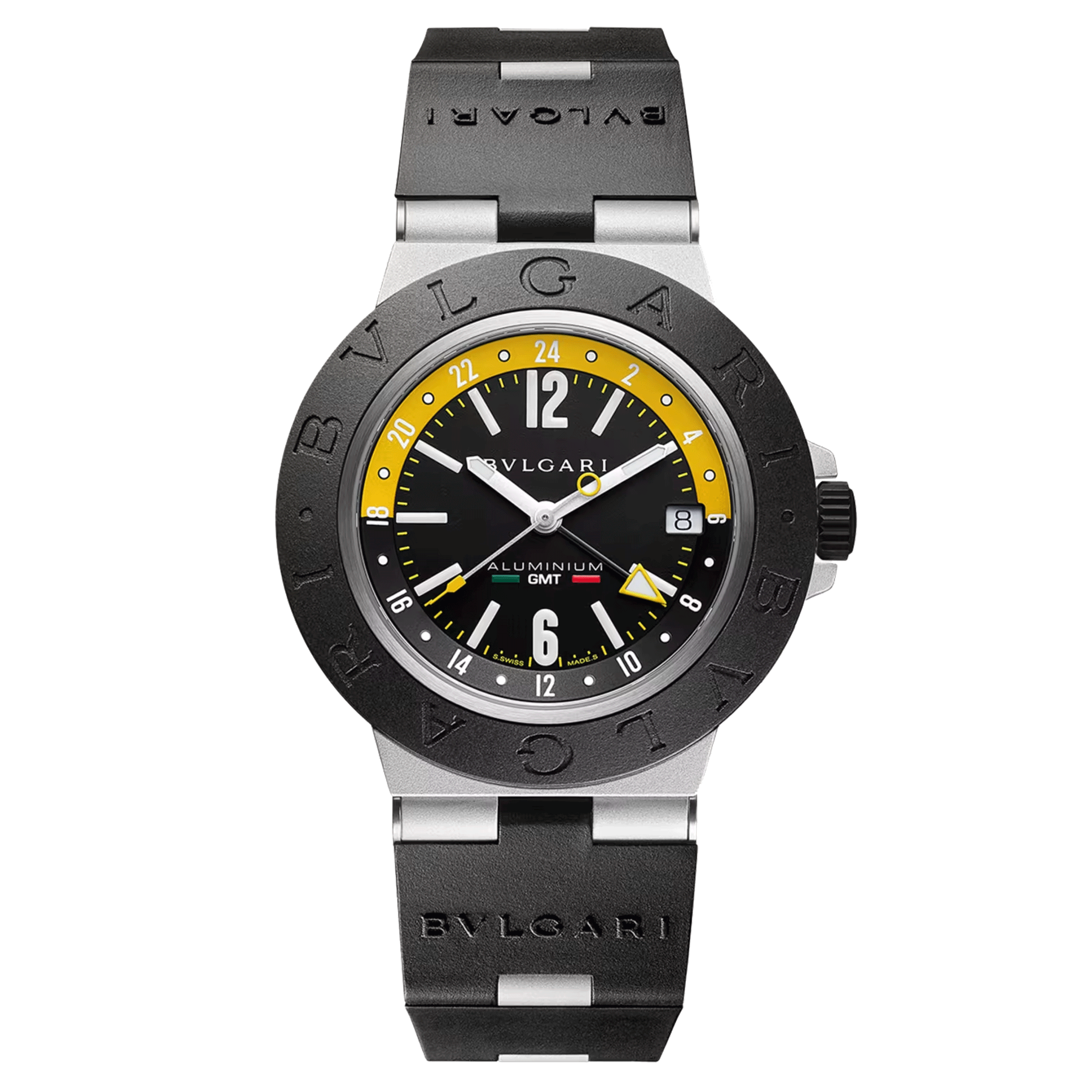 Bulgari Bvlgari Aluminium Amerigo Vespucci automatic watch black dial black rubber strap 40 mm 103702