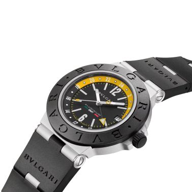 Bulgari Bvlgari Aluminium Amerigo Vespucci automatic watch black dial black rubber strap 40 mm 103702