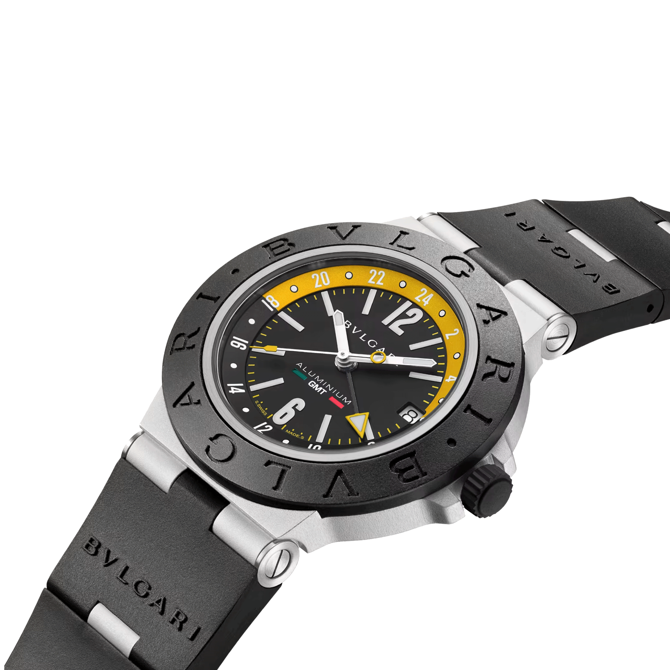 Bulgari Bvlgari Aluminium Amerigo Vespucci automatic watch black dial black rubber strap 40 mm 103702