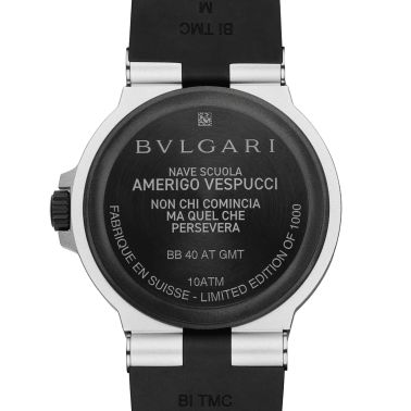 Bulgari Bvlgari Aluminium Amerigo Vespucci automatic watch black dial black rubber strap 40 mm 103702