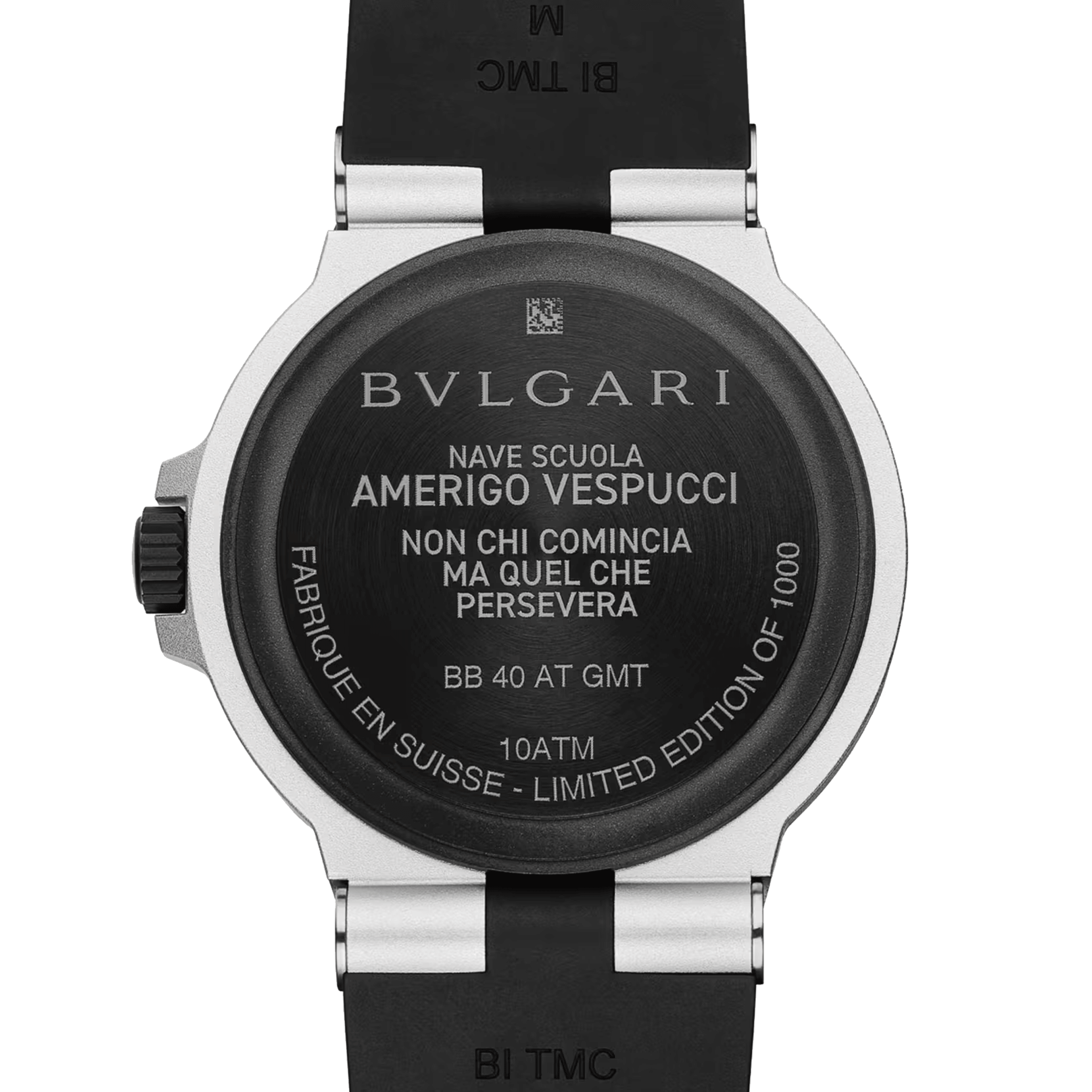 Bulgari Bvlgari Aluminium Amerigo Vespucci automatic watch black dial black rubber strap 40 mm 103702