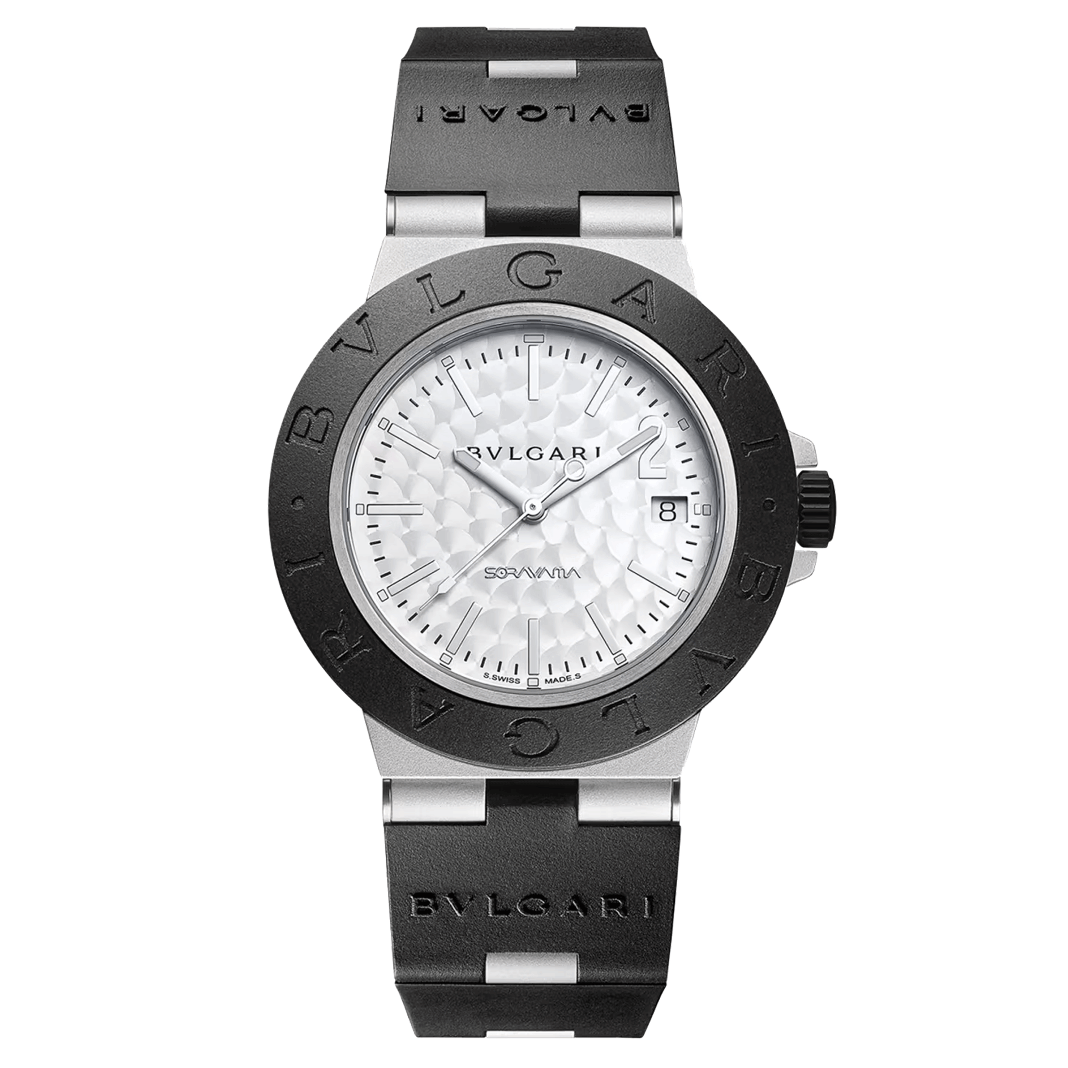 Montre Bulgari Bvlgari Aluminium Sorayama automatique cadran noir bracelet caoutchouc noir 40 mm 103703