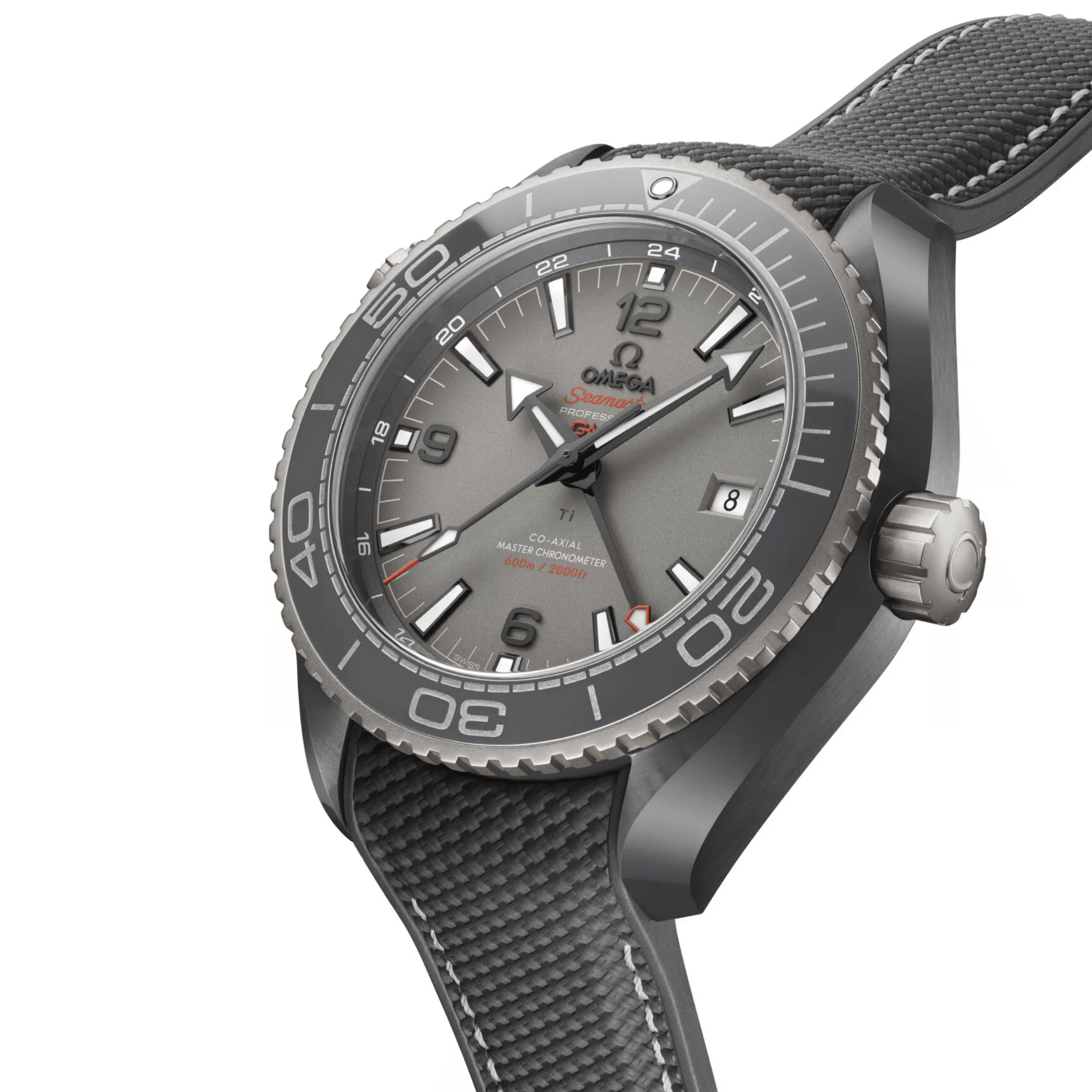 Montre Omega Seamaster Planet Ocean 600m Master Chronometer GMT "Dark Grey" céramique bracelet caoutchouc 45,5 mm