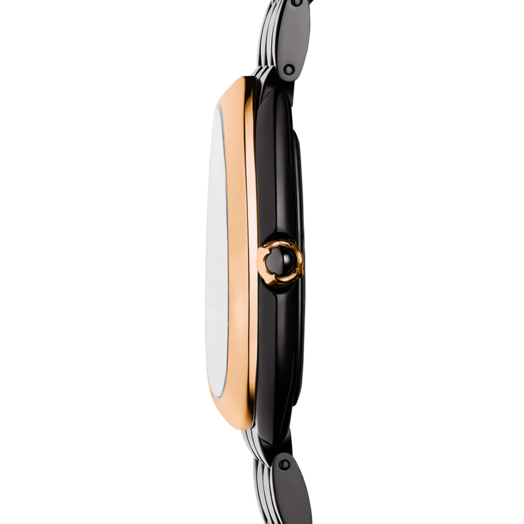 Montre Bulgari Serpenti Seduttori quartz lunette or rose cadran noir bracelet acier DLC noir 33 mm 103704