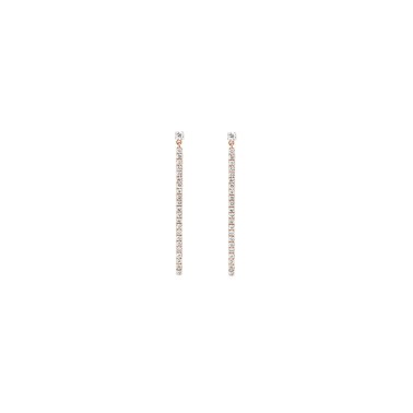 Boucles d’oreilles Messika Gatsby pendantes en or rose et diamants
